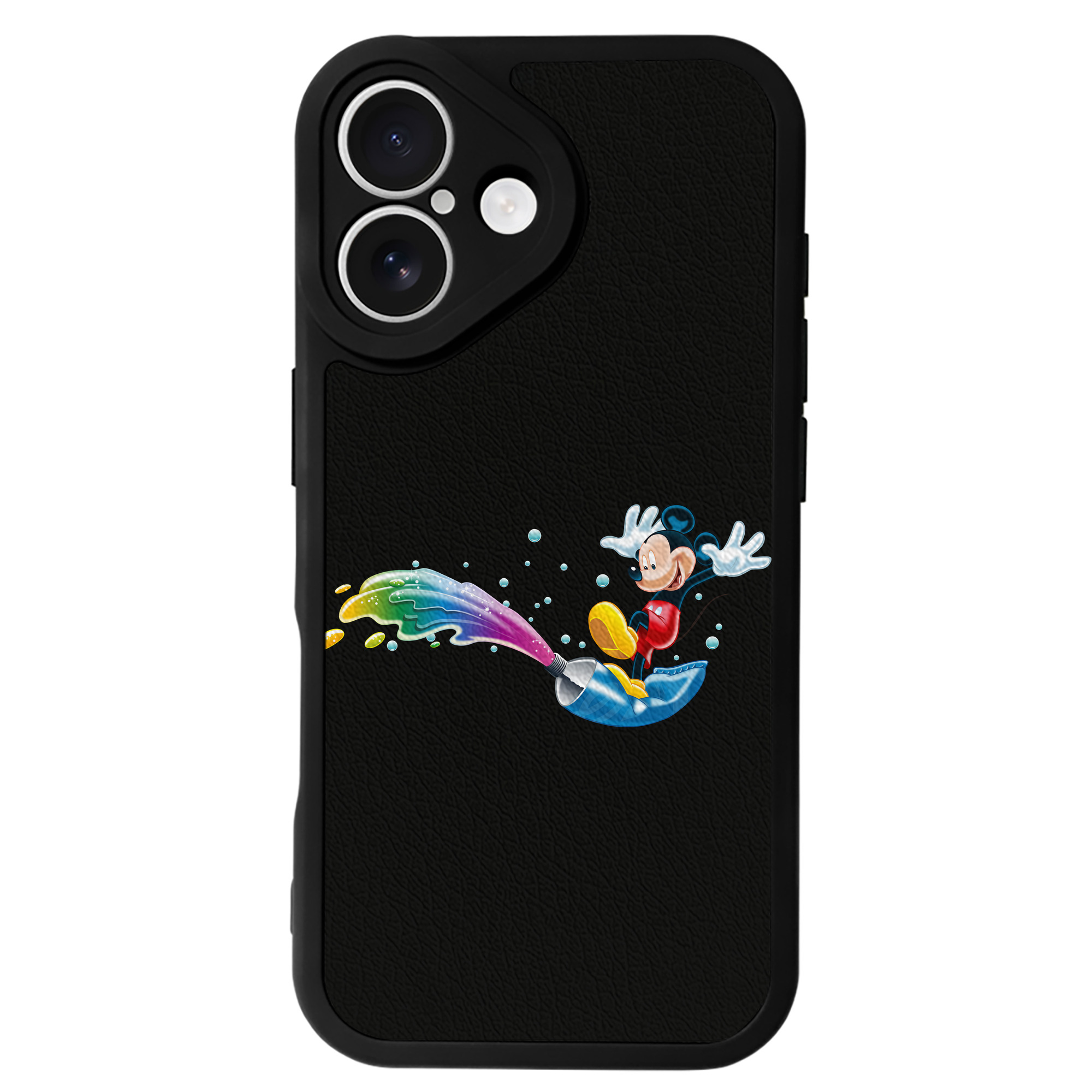 （画像用） ミッキーマウス Mickey Mouse 【iPhone 16シリーズ対応】シリコンスマホケース（レザー調） 材質：シリコン